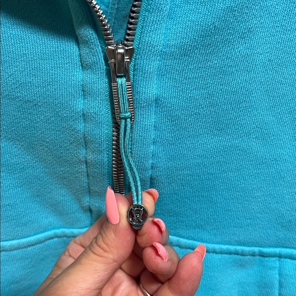 Lululemon Athletica Turquoise Scuba Half Zip Boxy Sweatshirt - Picture 4 of 7